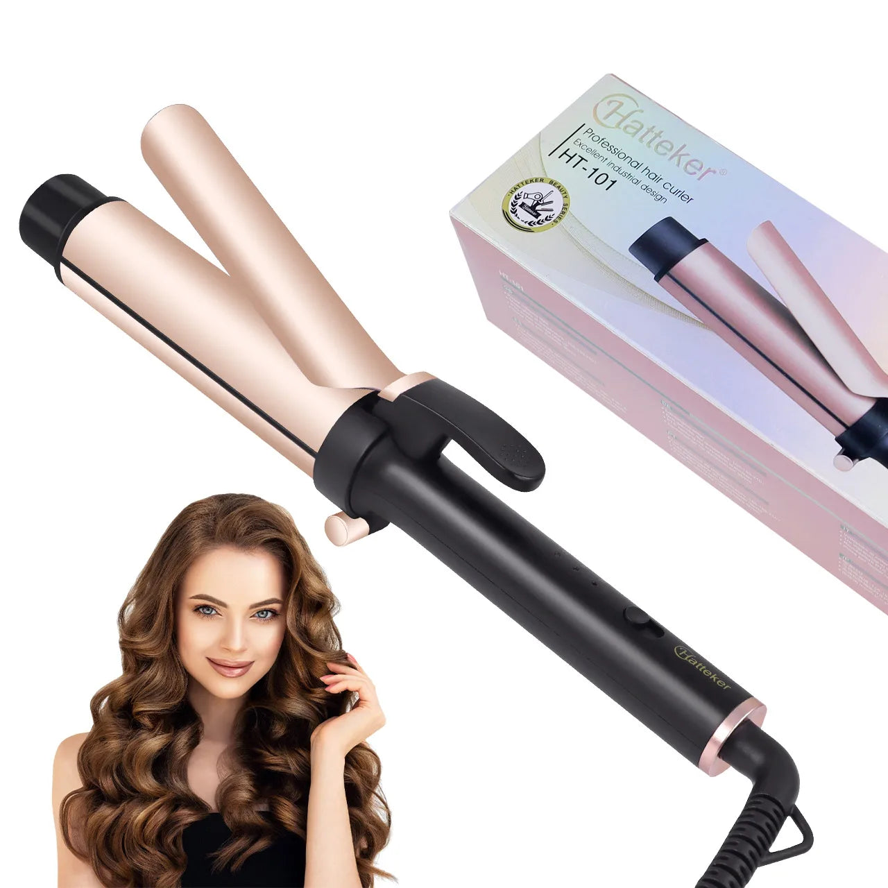 9mm Ceramic Curling Wand Hair Curler – Tourmaline Barrel with Constant Temperature for Professional Salon Styling