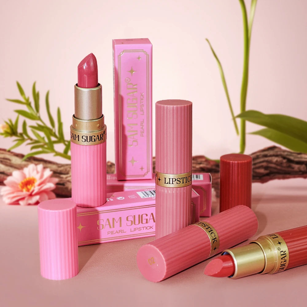 Pearlescent Velvet Lipstick – Long-Lasting Metallic Shimmer Finish, Waterproof Makeup