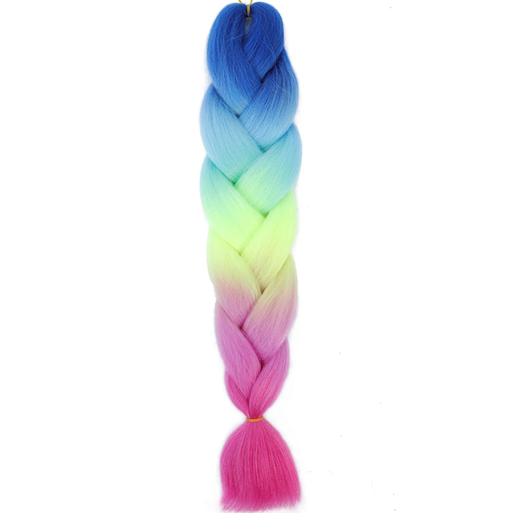 GlowStrands 24” Jumbo Braids for Kids & Adults – Ombre Kanekalon Hair Extensions, Easy Styling & Natural Feel