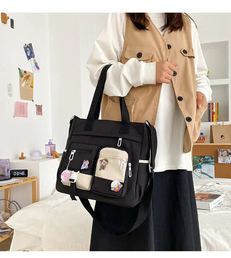 Waterproof Nylon Women's Shoulder Bag – Casual Crossbody Messenger Tote