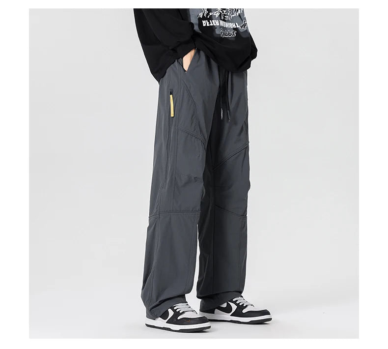 Men’s Casual Pants Loose Fit Straight Leg – Water-Resistant Everyday Trousers Spring Fashion