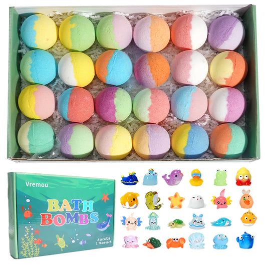 Kids Bath Bombs with Surprise Toys Inside – 24-Pack Gift Set