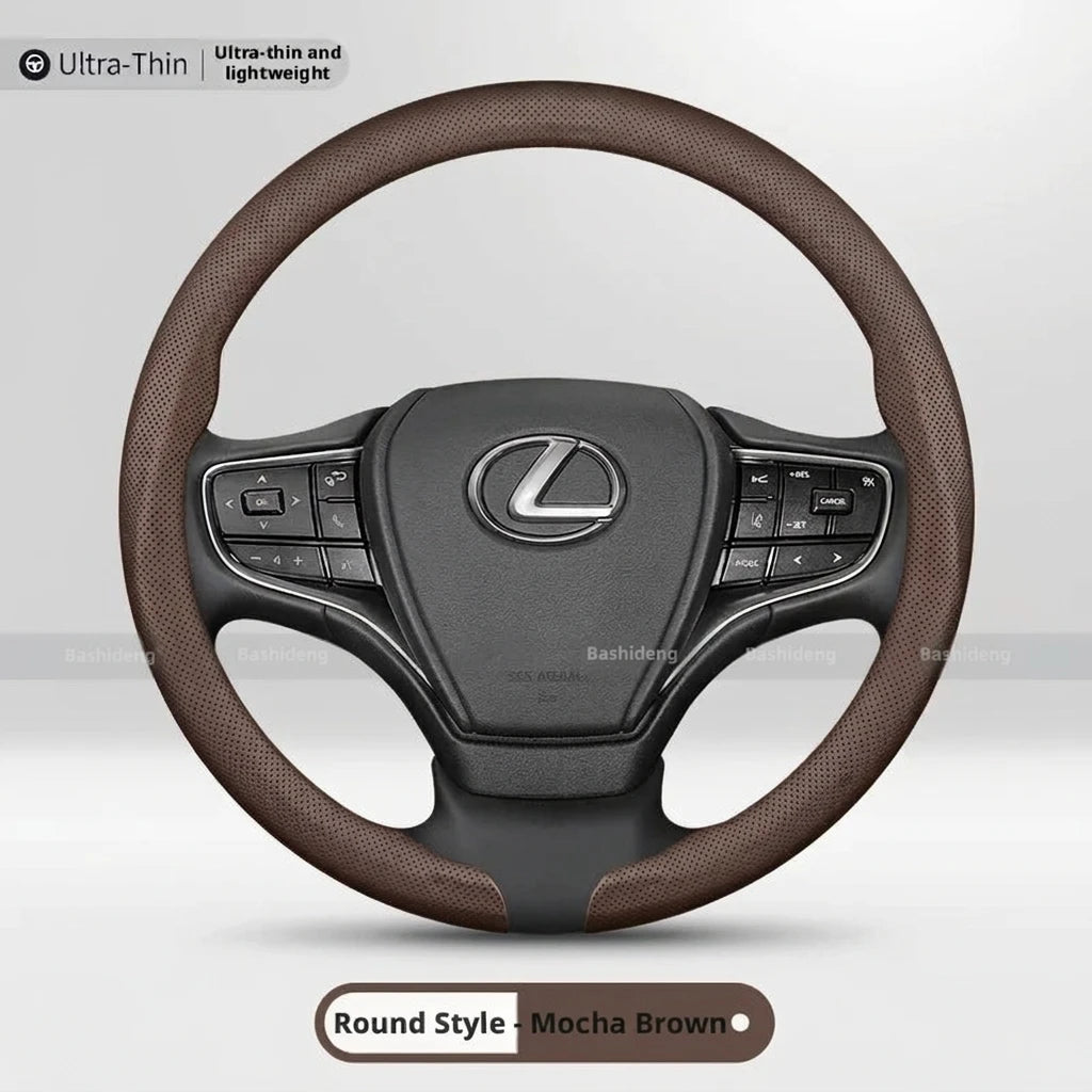 Textured Faux Leather Car Steering Wheel Cover, 38 cm