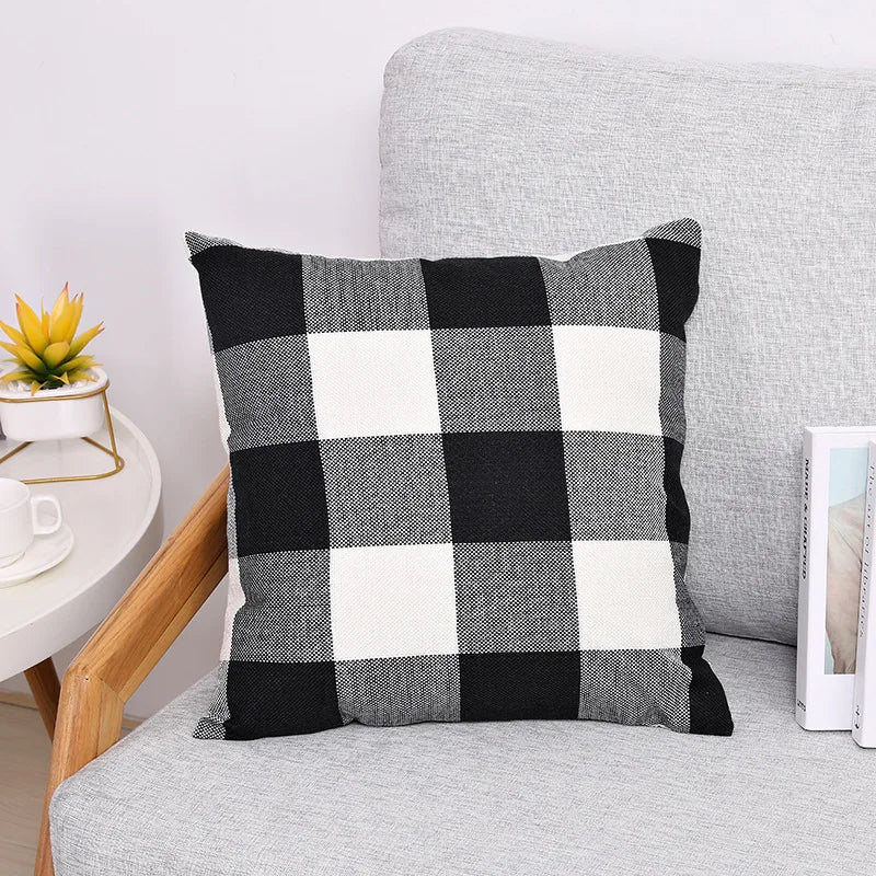Christmas Plaid Throw Pillow Covers – Tartan Decorative Cushion Cases for Home Décor