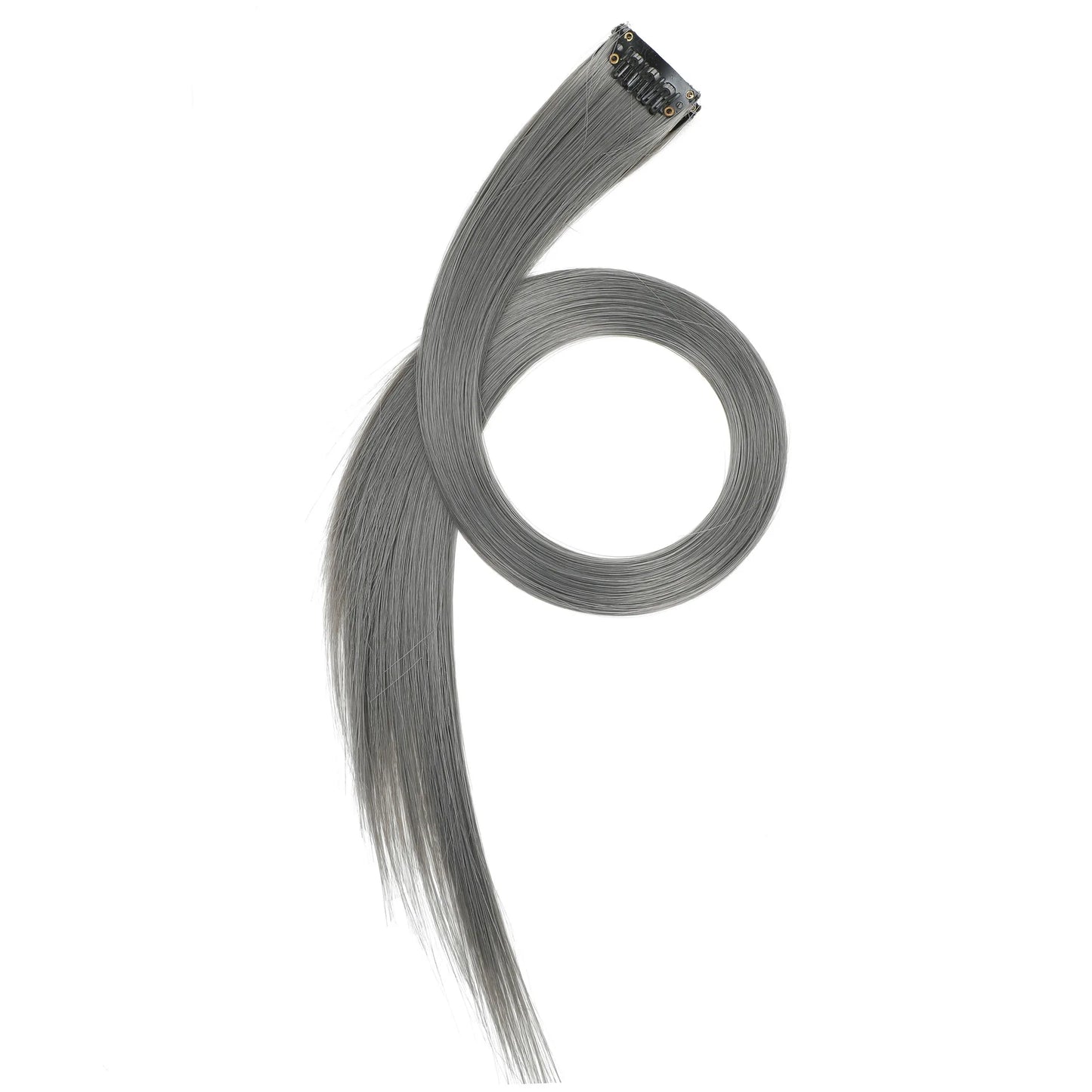 22-Inch Straight Clip-In Synthetic Hair Extensions – Colorful Highlight Hairpiece