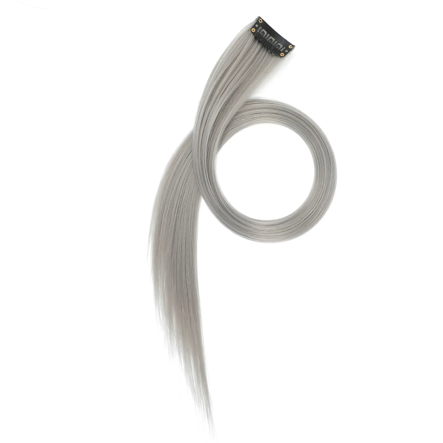 22-Inch Straight Clip-In Synthetic Hair Extensions – Colorful Highlight Hairpiece