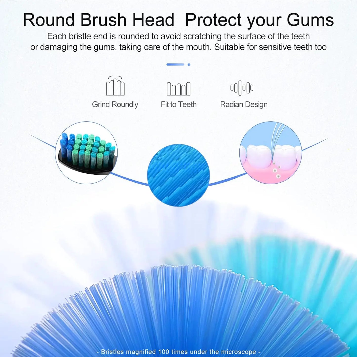 Replacement Toothbrush Heads Compatible with SG Series Electric Toothbrush Models (SG-575/507B/508/551 and More)
