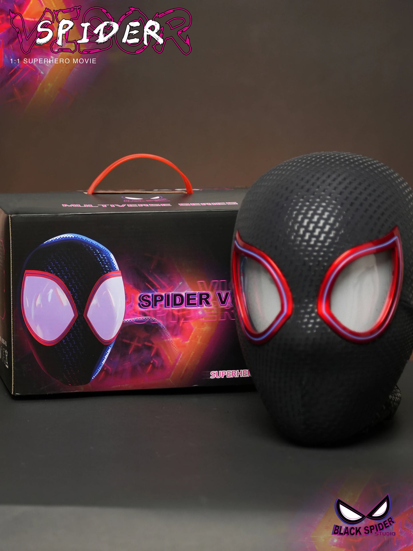 Marvel Miles Morales Spider-Man Moving Eyes Electronic Mask – 1:1 Cosplay Headgear with Remote Control