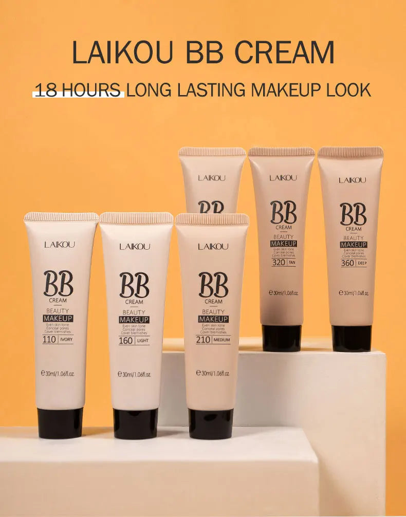 LAIKOU BB Cream with SPF — Lightweight Liquid Foundation & Concealer