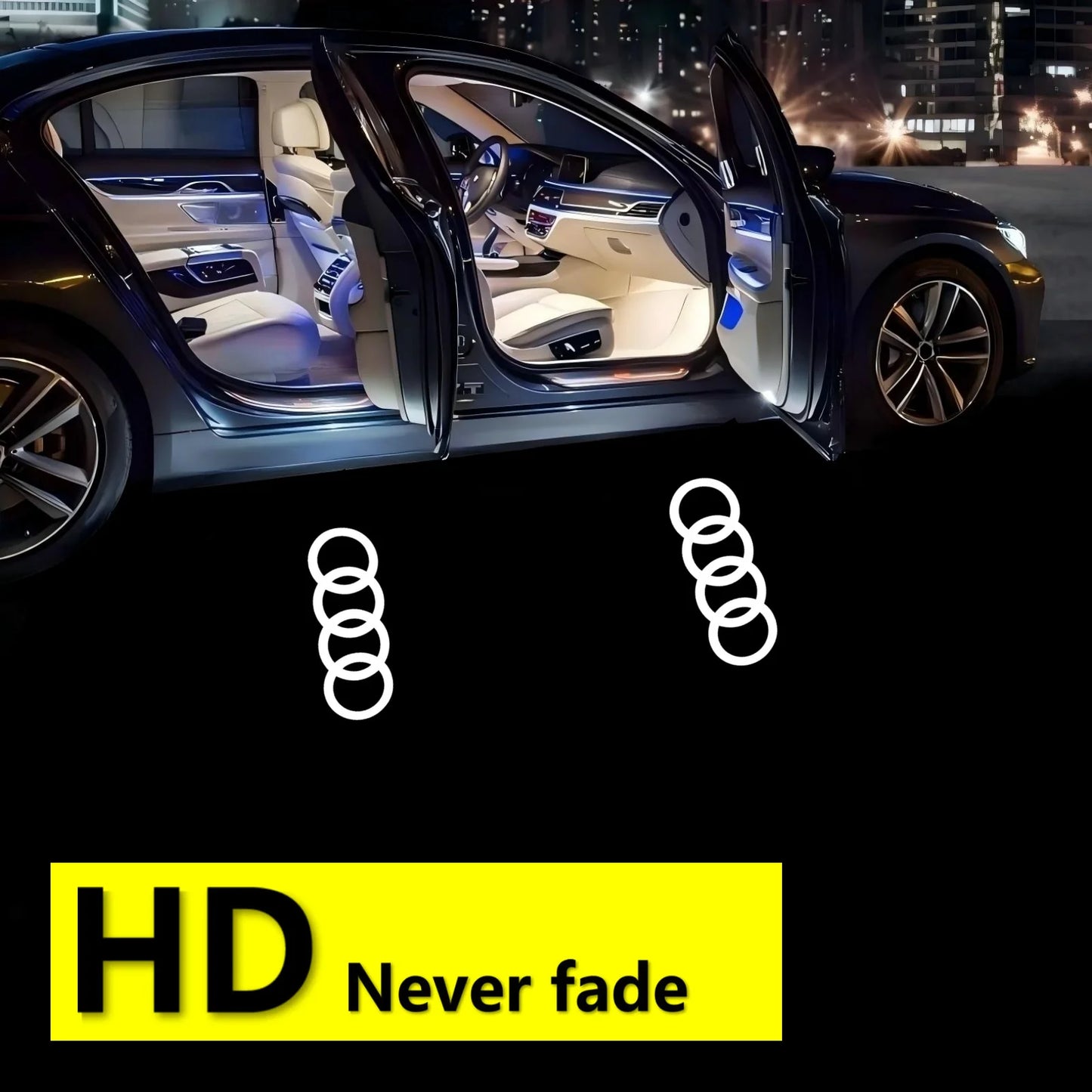 HD LED Car Door Welcome Logo Projector Lights for Audi A3 A4 A5 A6 A7 Q3 Q5 Q7 S3 S4 S5 RS SQ5 S Line Quattro Models