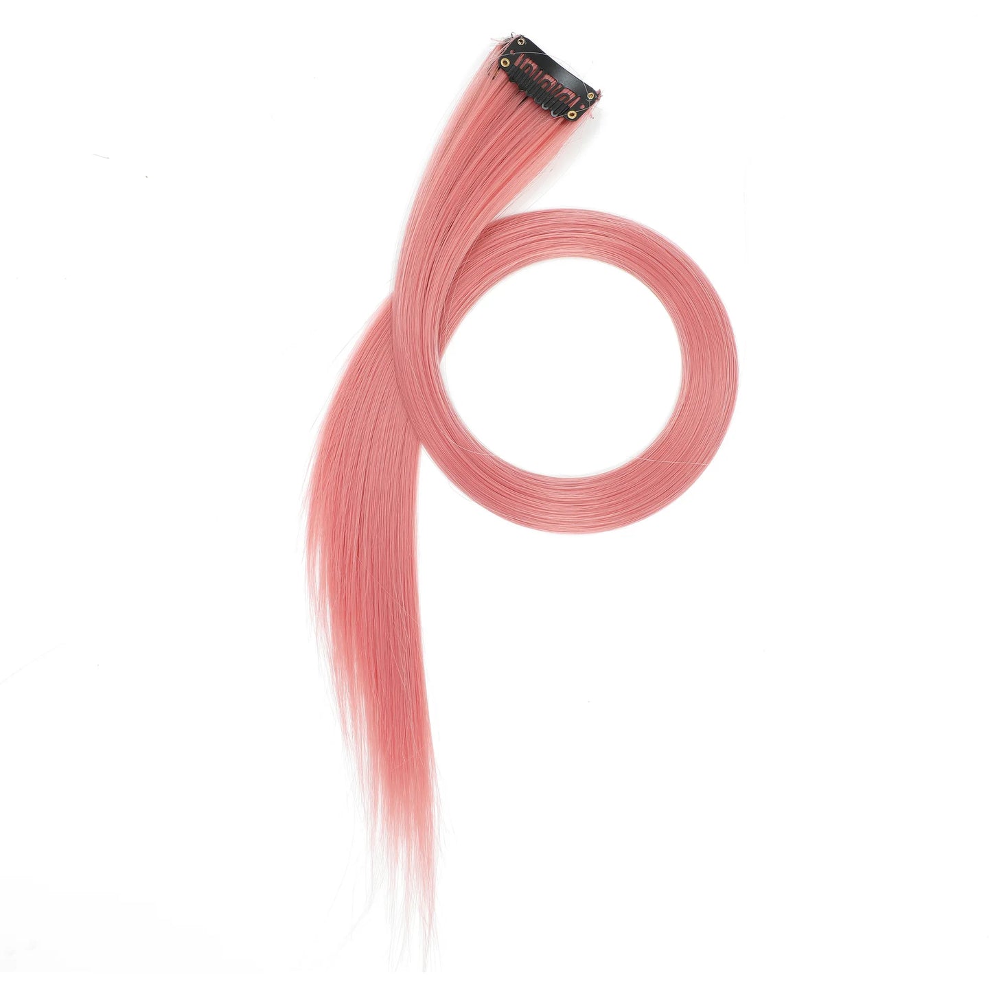22-Inch Straight Clip-In Synthetic Hair Extensions – Colorful Highlight Hairpiece