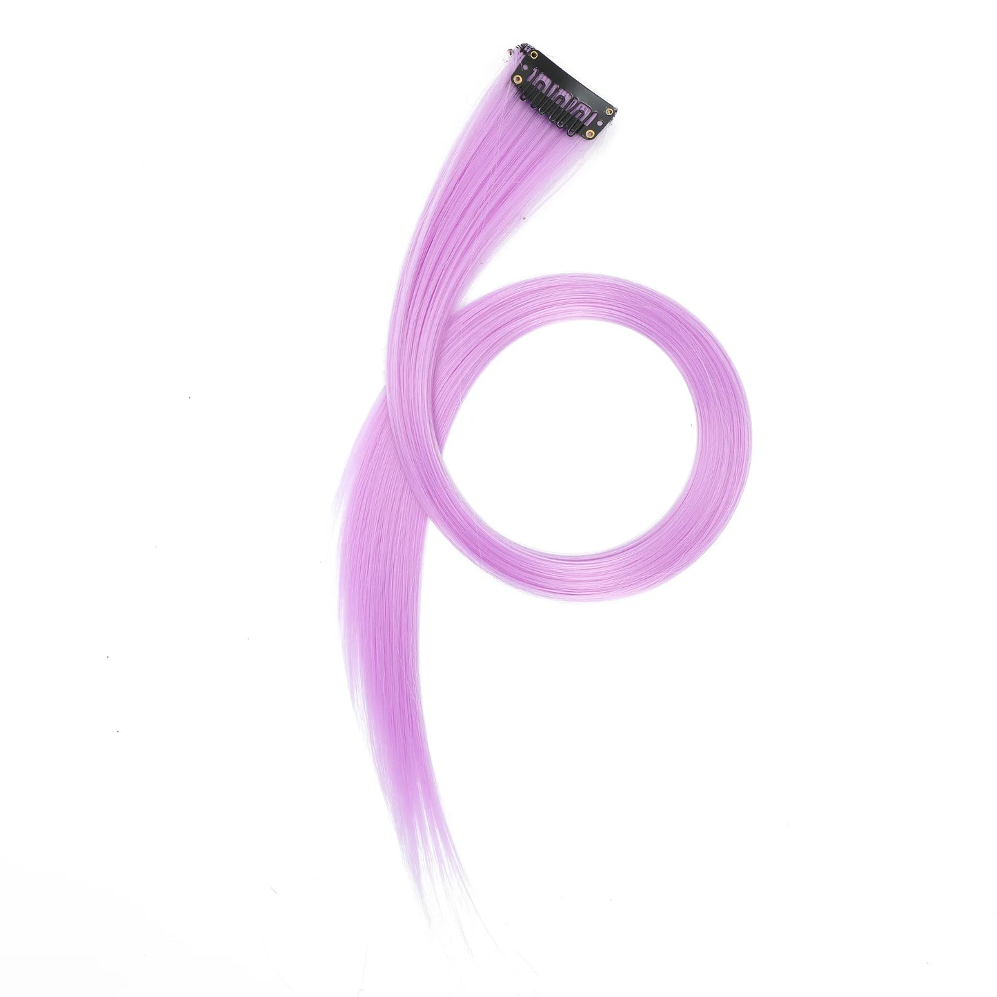 22-Inch Straight Clip-In Synthetic Hair Extensions – Colorful Highlight Hairpiece