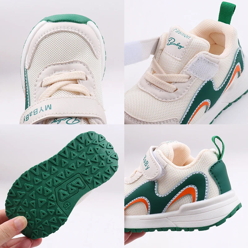 Breathable Soft-Step Toddler Sneakers – Lightweight Anti-Slip Shoes for Boys & Girls (1–3 Years, Spring/Autumn Wear)