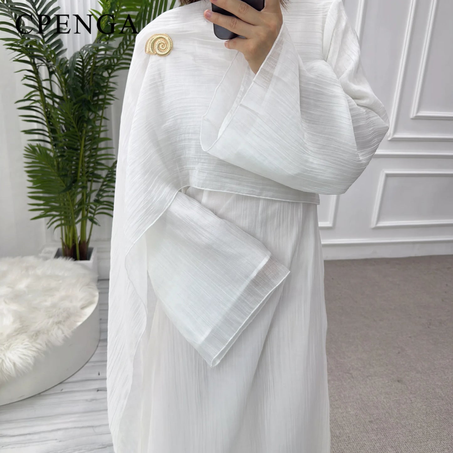 Women’s Two-Piece Modest Cardigan Set – Elegant Middle East Islamic Abaya Dress for Ramadan & Eid
