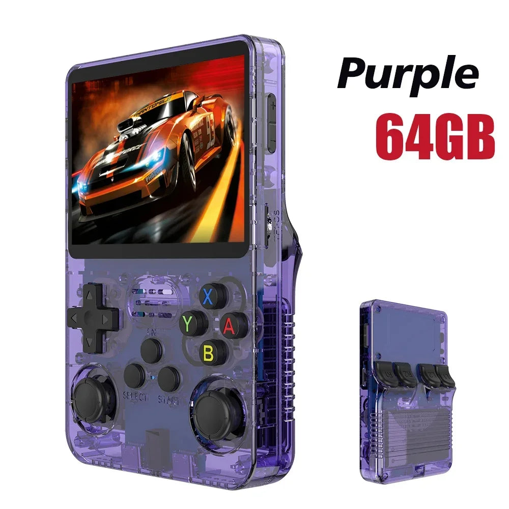 128GB R36S Handheld Retro Game Console – Open Source Linux System, 3.5" IPS Screen, Portable Pocket Gaming Player, Orange