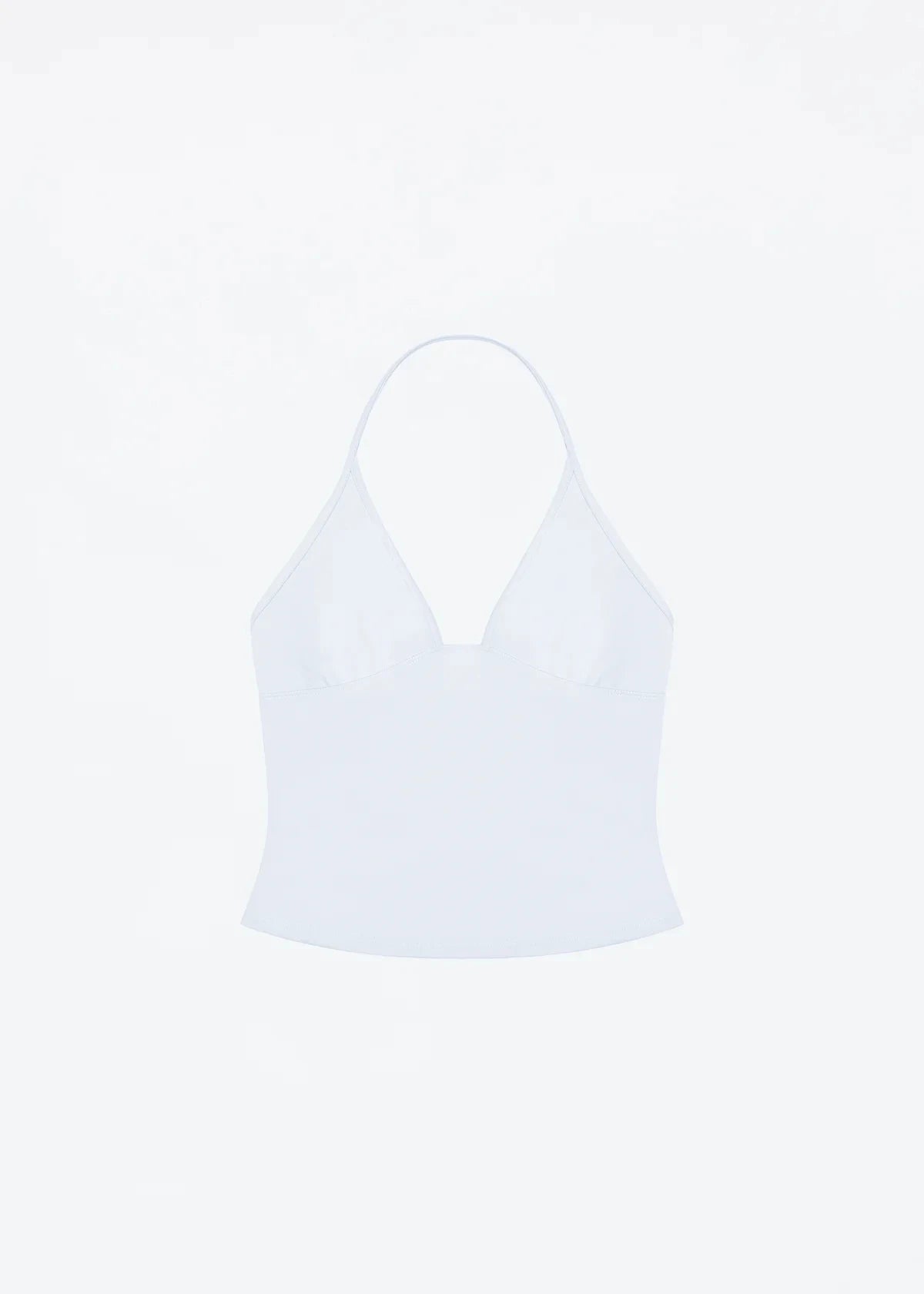 Women’s Halter Neck Tank Top – Deep V-Neck, Slim Fit, Cropped Sleeveless Camisole, Retro Style