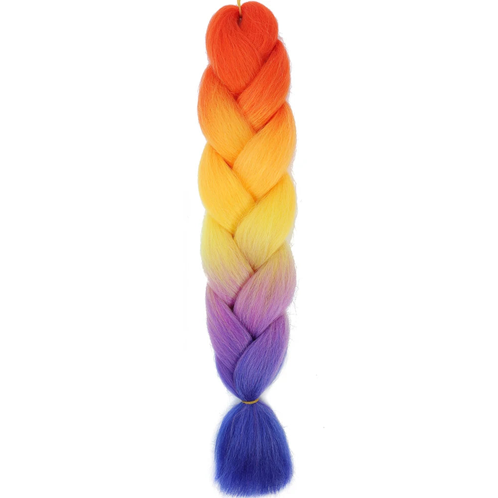 GlowStrands 24” Jumbo Braids for Kids & Adults – Ombre Kanekalon Hair Extensions, Easy Styling & Natural Feel