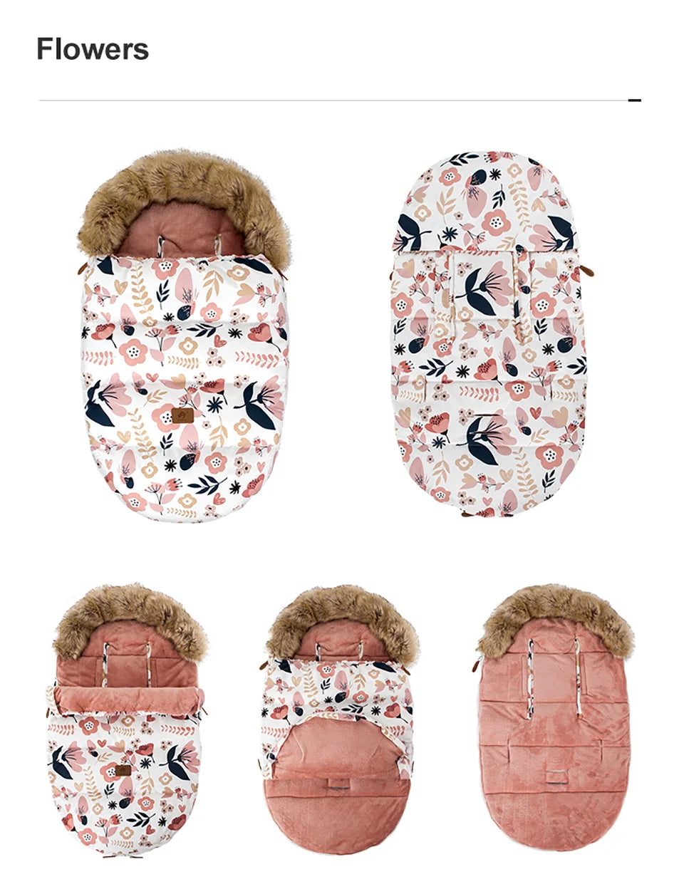 Baby Stroller Footmuff with Removable Collar
