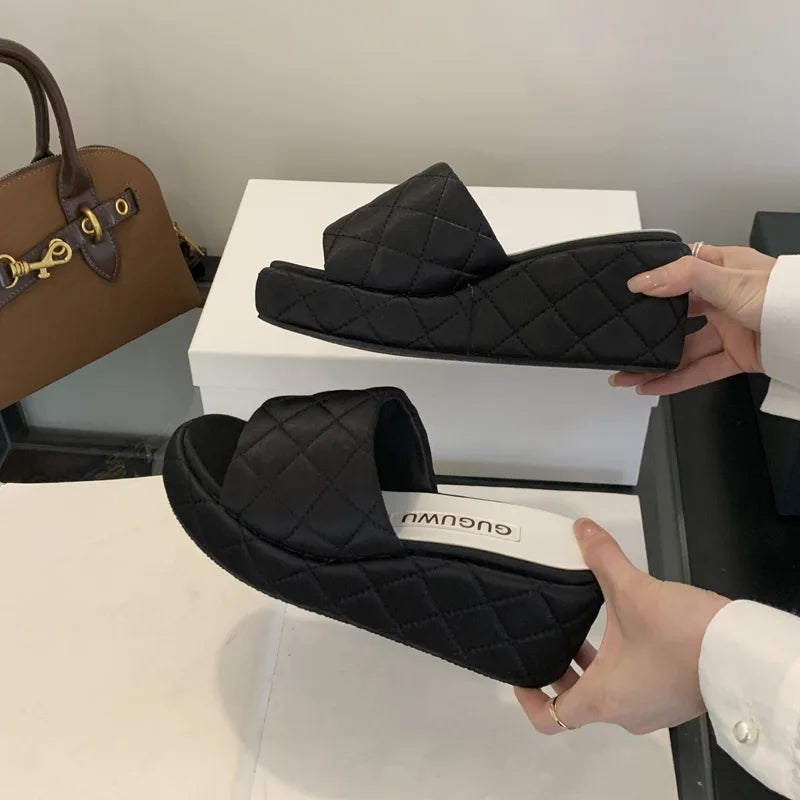 Women's Wedge Heel Slippers – Casual Summer Platform Sandals