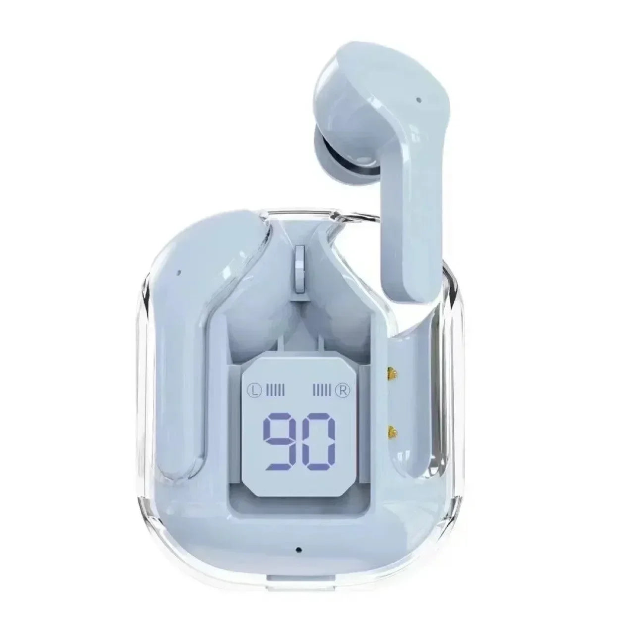 T2 Bluetooth 5.0 Wireless Earbuds, HiFi Stereo Sound, Transparent Case, LED Power Display Headphones