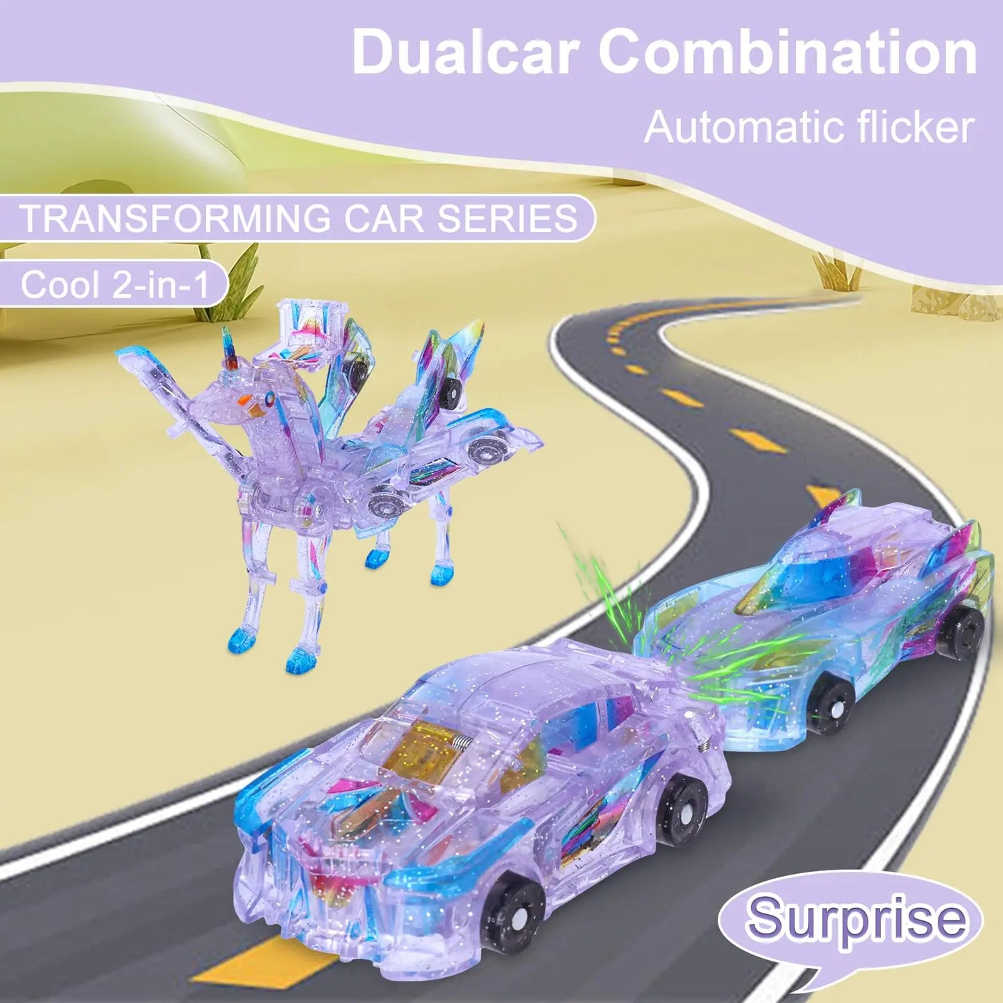CONUSEA 2-in-1 Magnetic Shape-Shifting Deer Car Toy Set