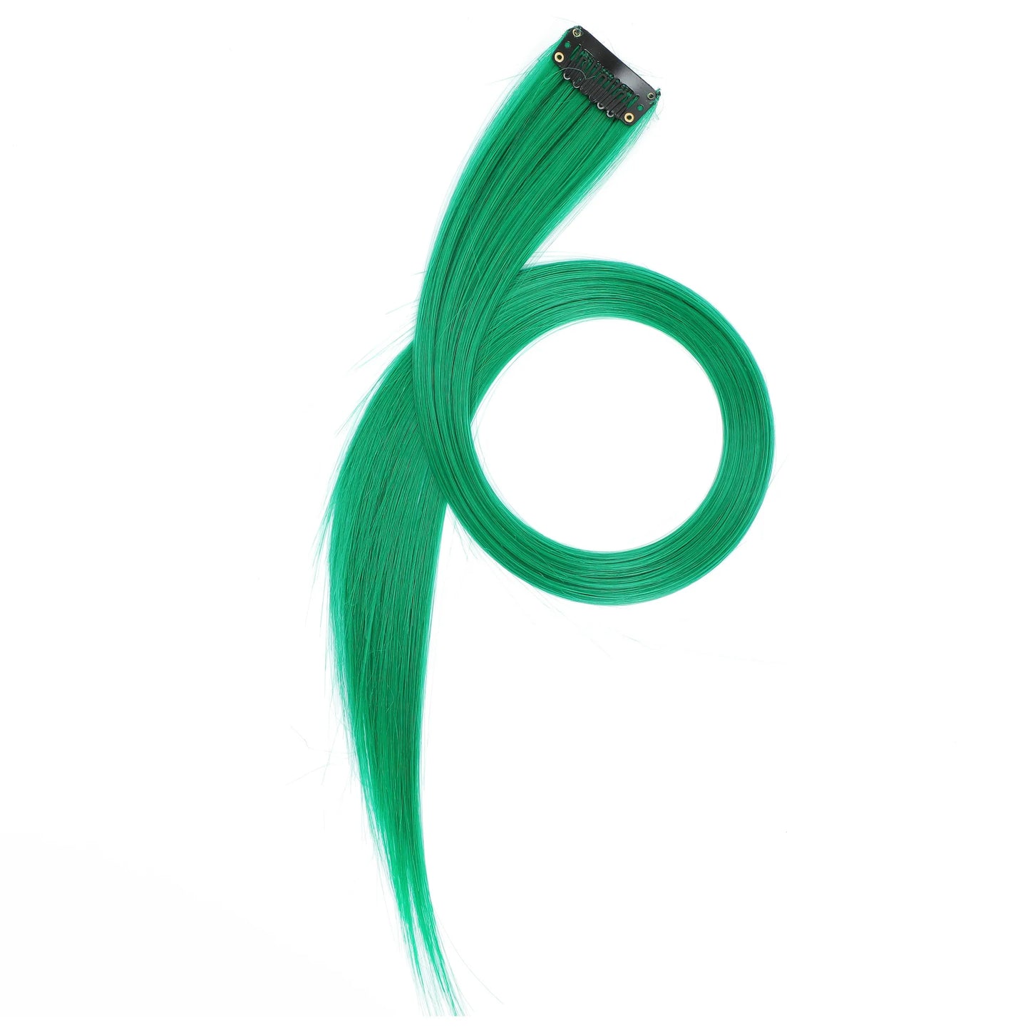 22-Inch Straight Clip-In Synthetic Hair Extensions – Colorful Highlight Hairpiece