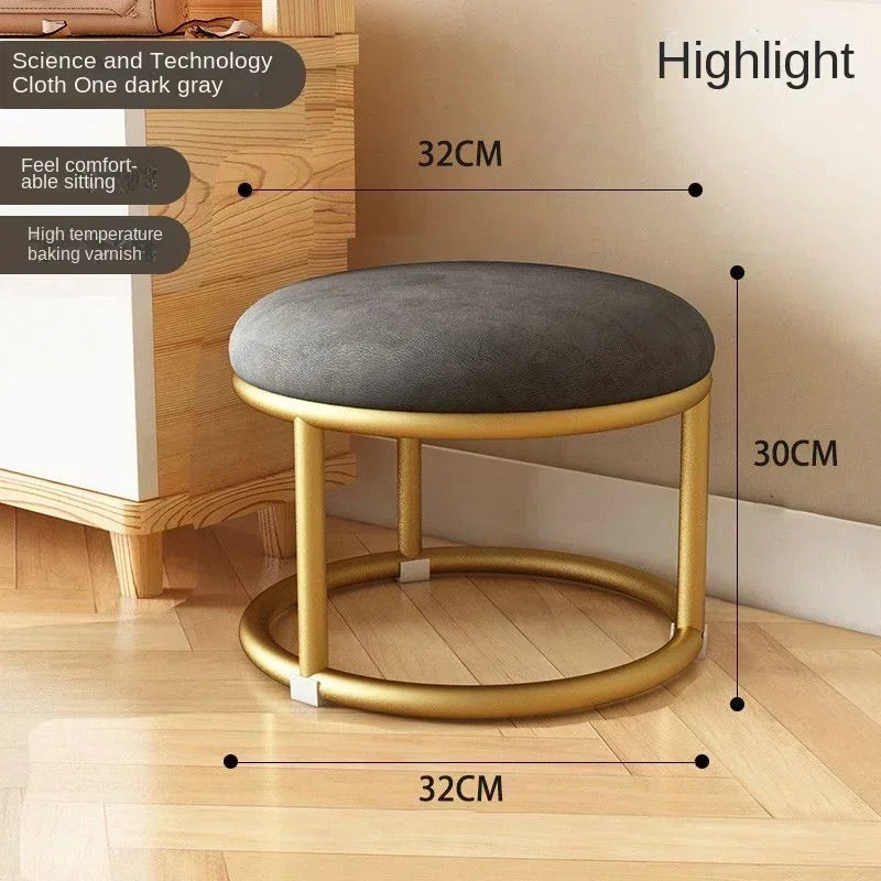 Small, Stackable, Round Household, Light Luxury and Modern, Simple, Living Room, Sofa Low Stool, Shoe  Door,  Changing