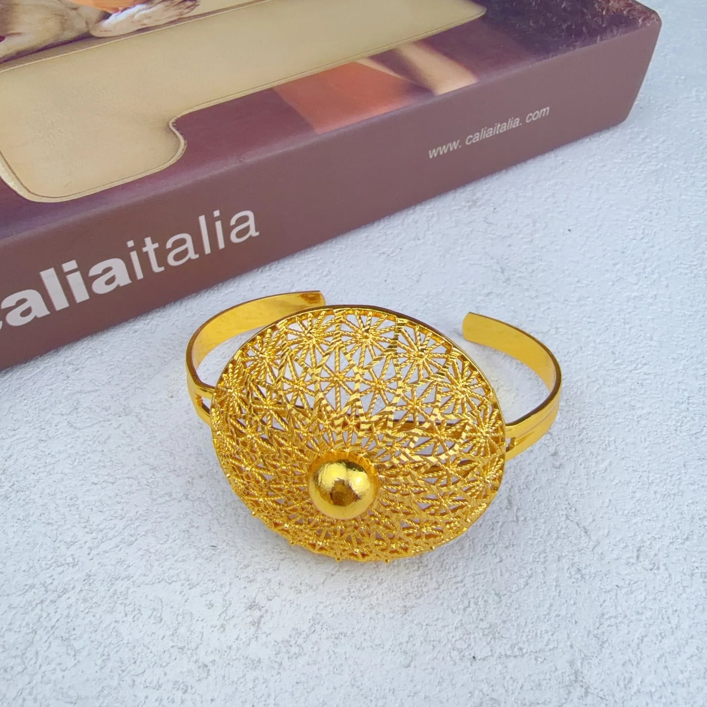 African Ethiopian Eritrean Habesha Dubai 24K Gold-Plated Flower Pendant 6-Piece Jewelry Set
