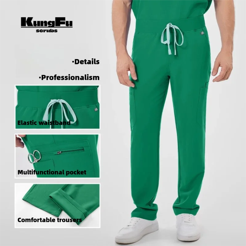Men's Fluid-Resistant Medical Scrubs Set — Soft Breathable 2-Piece Healthcare Uniform