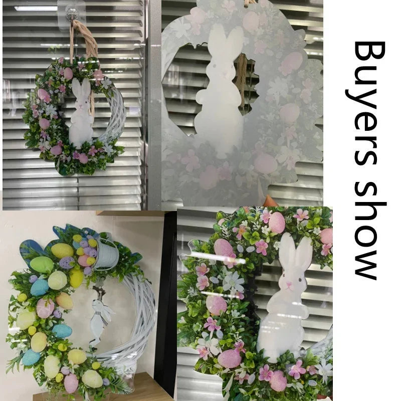 Garland Door Hanging Decoration Spring Bunny Egg Butterfly Garland Home Garden Easter Party Decoration Garland