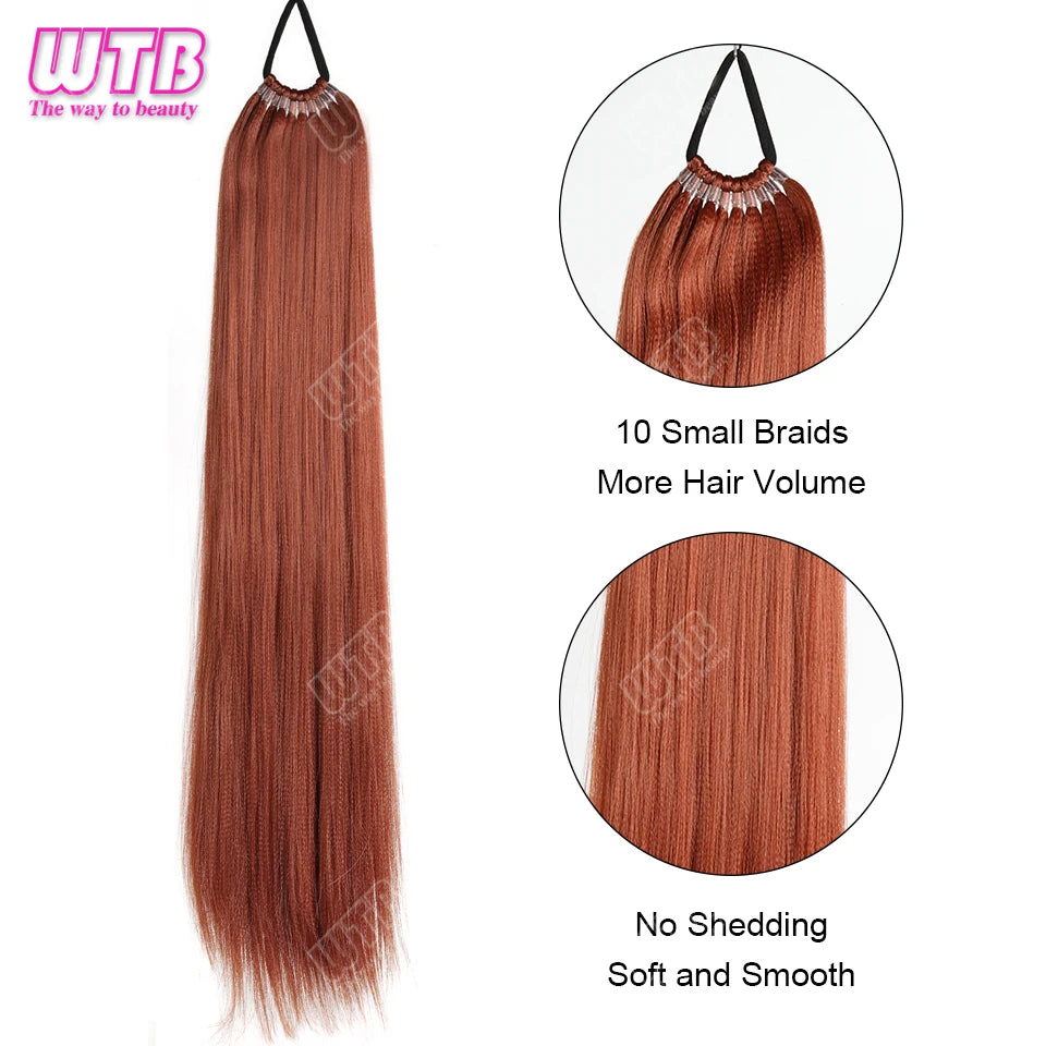 24-Inch Synthetic Braided Wig – Corn Perm Curly Ponytail, Lightweight & Natural Look for Daily Wear