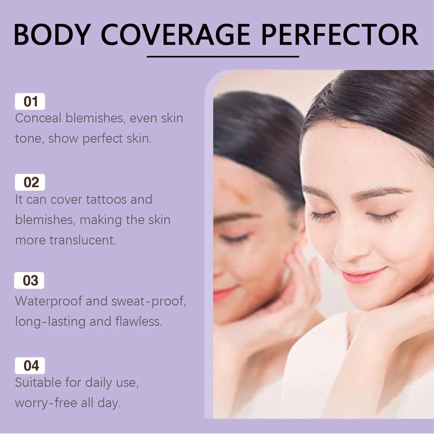 Body Concealer – Full Coverage, Long-Lasting & Waterproof – Flawless Natural Finish for Scars, Blemishes & Imperfections