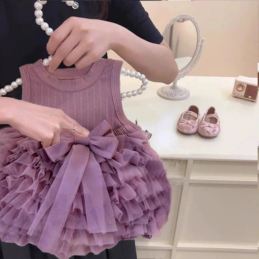 Girls’ Clothing Set – Sleeveless Top Vest + Bow Tutu Skirt | Cute Toddler & Kids Outfit | Baby Girl Clothes for 1-6 Years