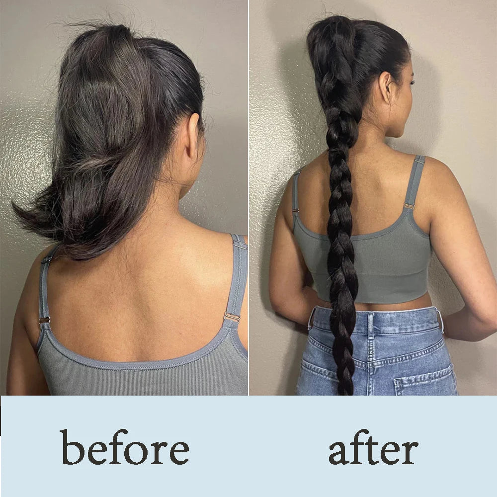 24-Inch Synthetic Twist Braid Ponytail Extension with Rubber Band – Braided Hair for Women, Daily Wear