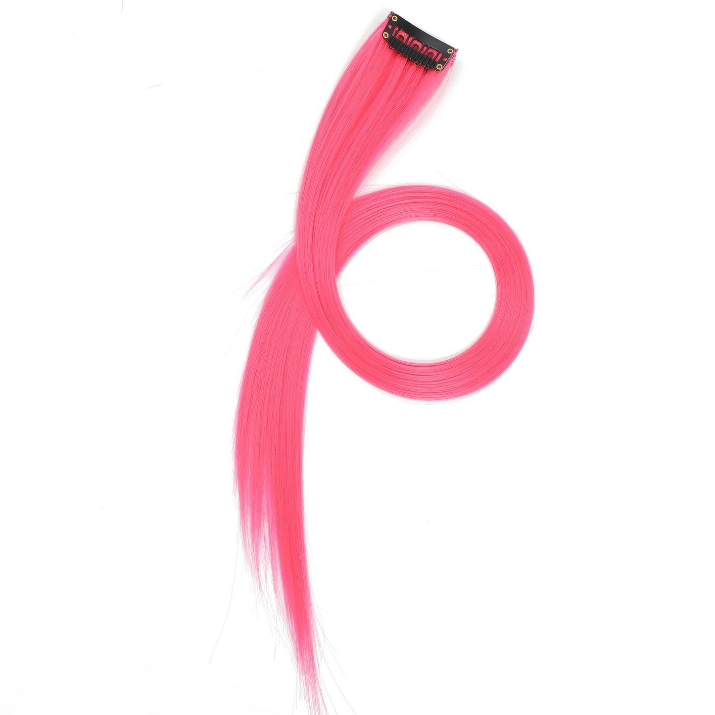 22-Inch Straight Clip-In Synthetic Hair Extensions – Colorful Highlight Hairpiece