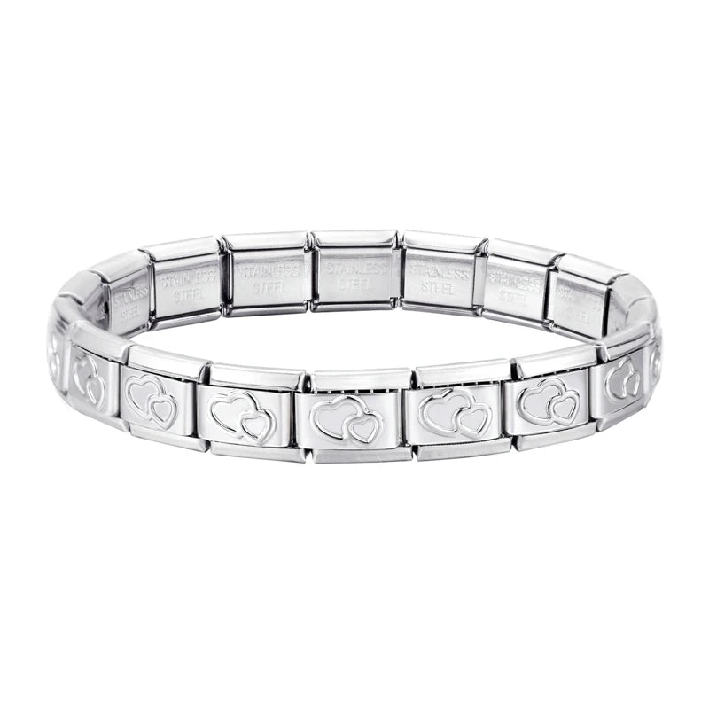 Creative Christmas Bracelet – High-Quality Stainless Steel 9mm Wide Elastic Charm Bracelet for Women, Perfect Birthday or Holiday Gift