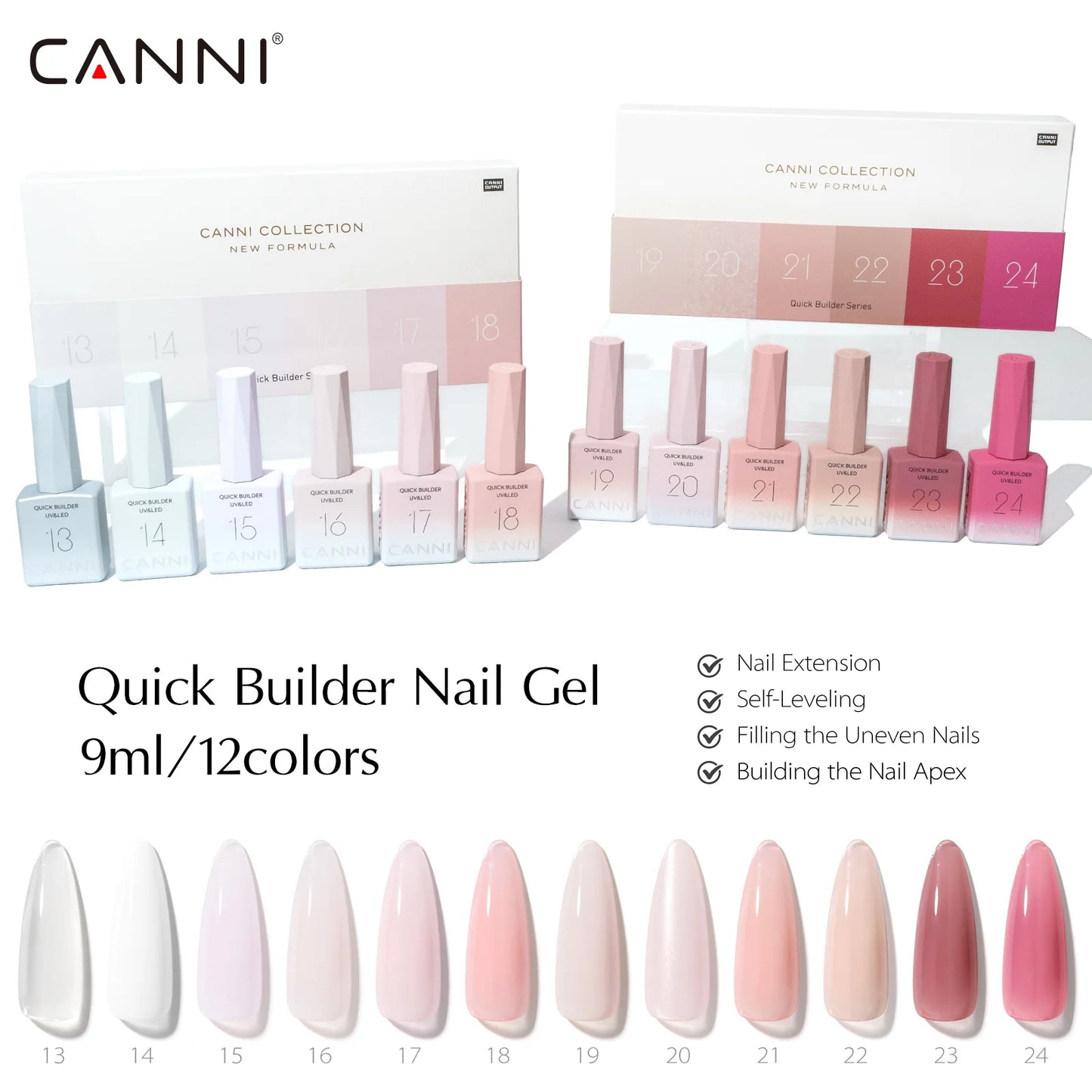 HEMA/TPO-Free Builder Gel – Self-Leveling UV Gel in Bottle, Semi-Permanent Nail Extension & Rubber Base Gel