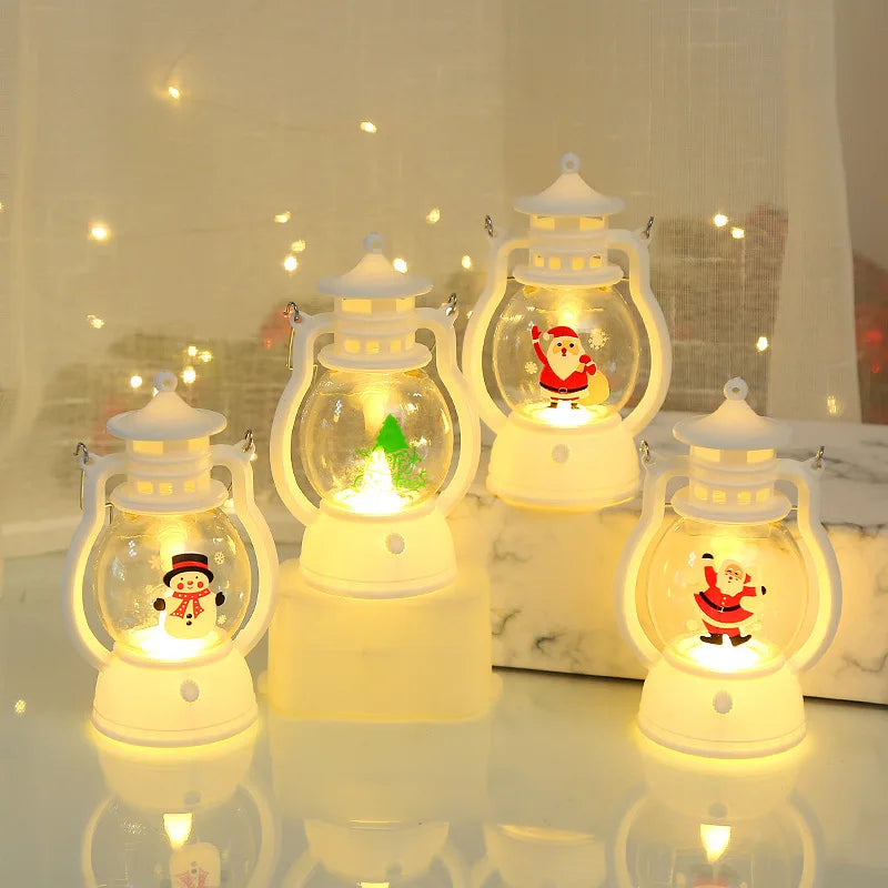 Christmas LED Lantern Light – Santa Decorative Lamp for Winter Home Display