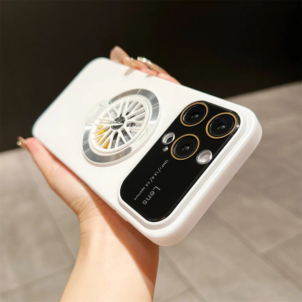 MagSafe Rotating Gyro Stand Phone Case with Camera Lens Protection for iPhone 16/15/14/13/12/11 Pro Max & Plus