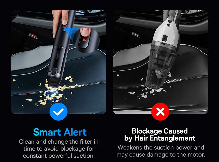 Baseus A5 Air Cordless Handheld Vacuum Cleaner – Powerful Suction for Car & Home