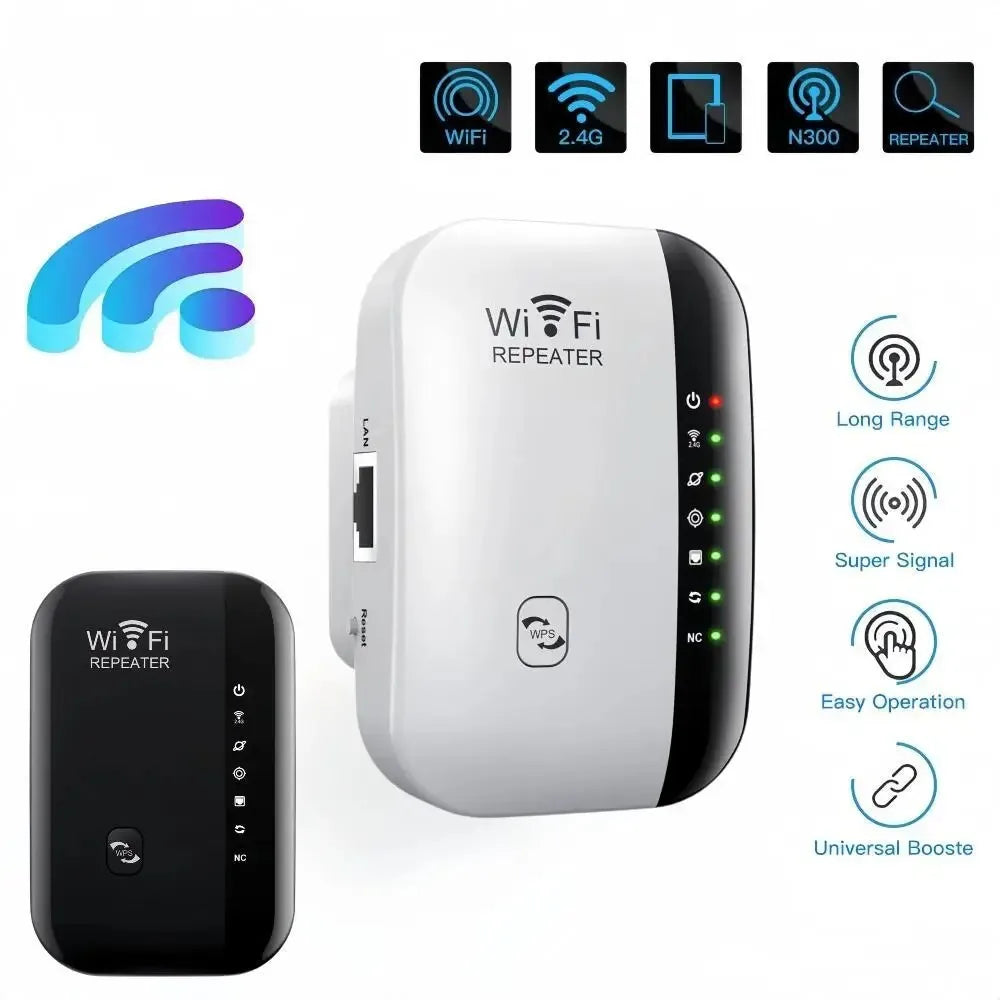300Mbps WiFi Range Extender & Signal Booster, 802.11N Wireless Repeater, Network Amplifier for Home and Office