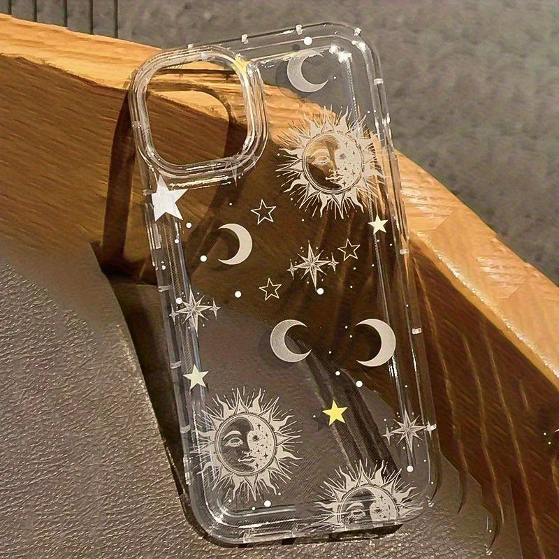 Sun Moon Stars Silicone Phone Case for iPhone