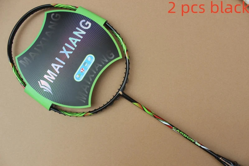 2PCS MAI XIANG-N11 Professional Badminton Rackets – 30 LBS Nano Carbon, High-End Offensive Racquets for Advanced Players
