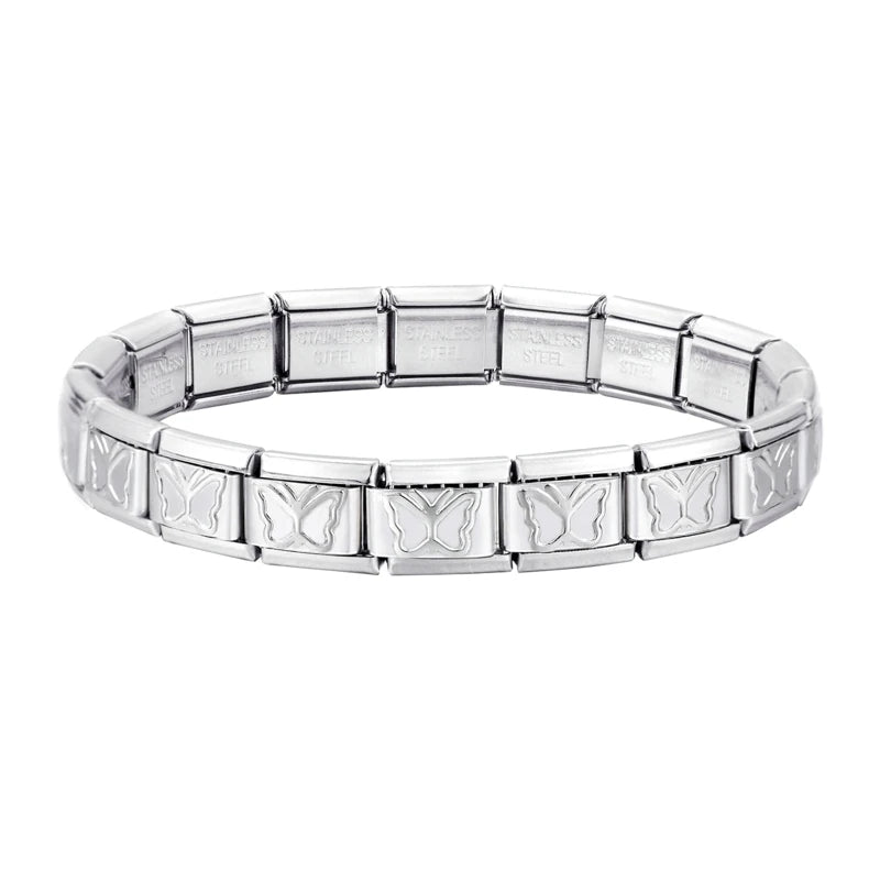 Creative Christmas Bracelet – High-Quality Stainless Steel 9mm Wide Elastic Charm Bracelet for Women, Perfect Birthday or Holiday Gift