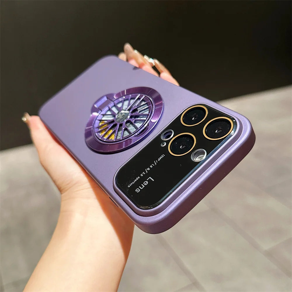 MagSafe Rotating Gyro Stand Phone Case with Camera Lens Protection for iPhone 16/15/14/13/12/11 Pro Max & Plus