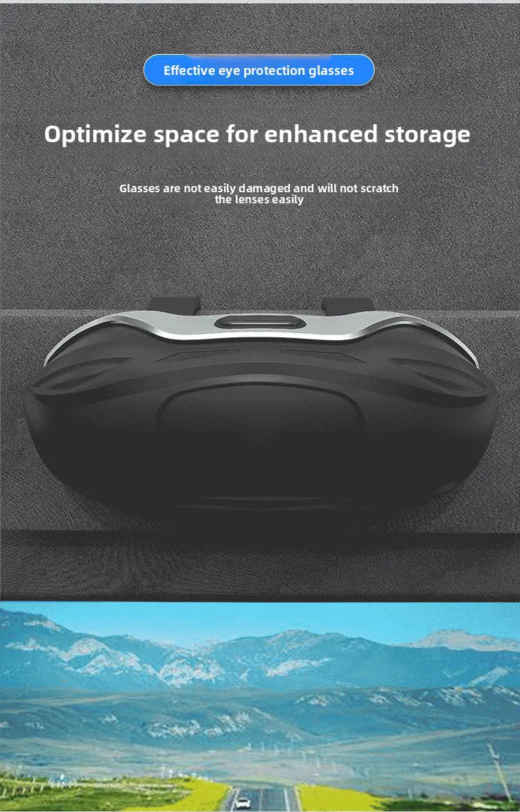 Portable Car Sunglasses Holder – Eyeglass Case & Sun Visor Clip for Driving