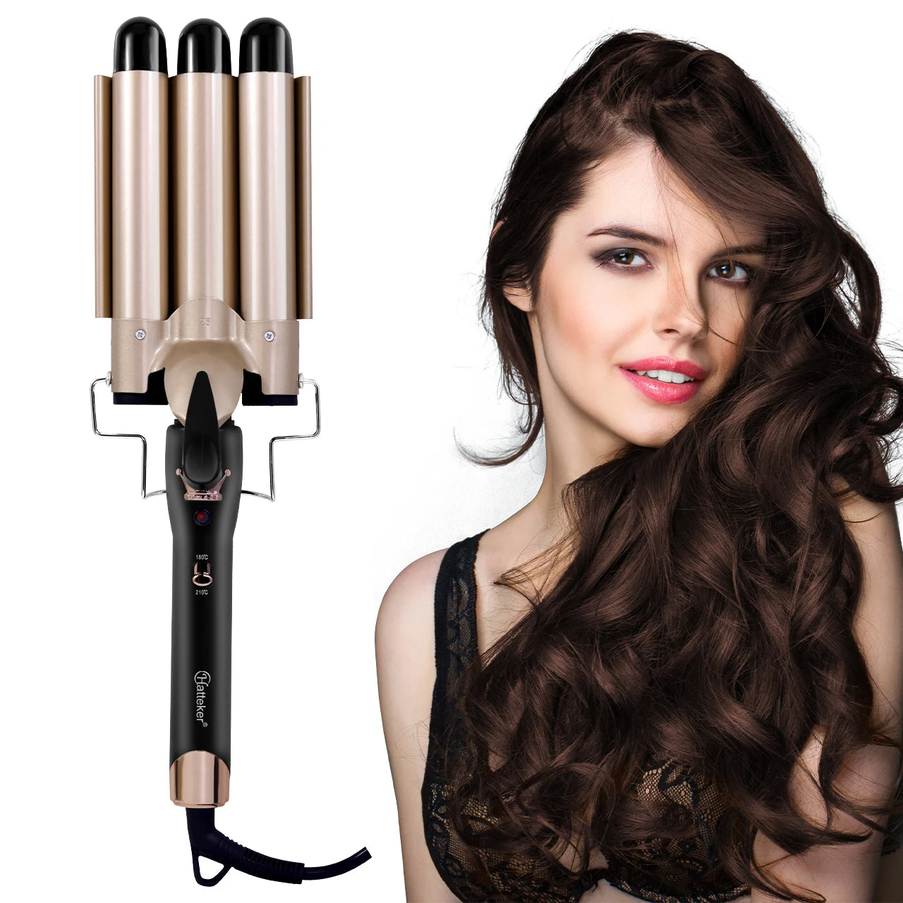 9mm Ceramic Curling Wand Hair Curler – Tourmaline Barrel with Constant Temperature for Professional Salon Styling
