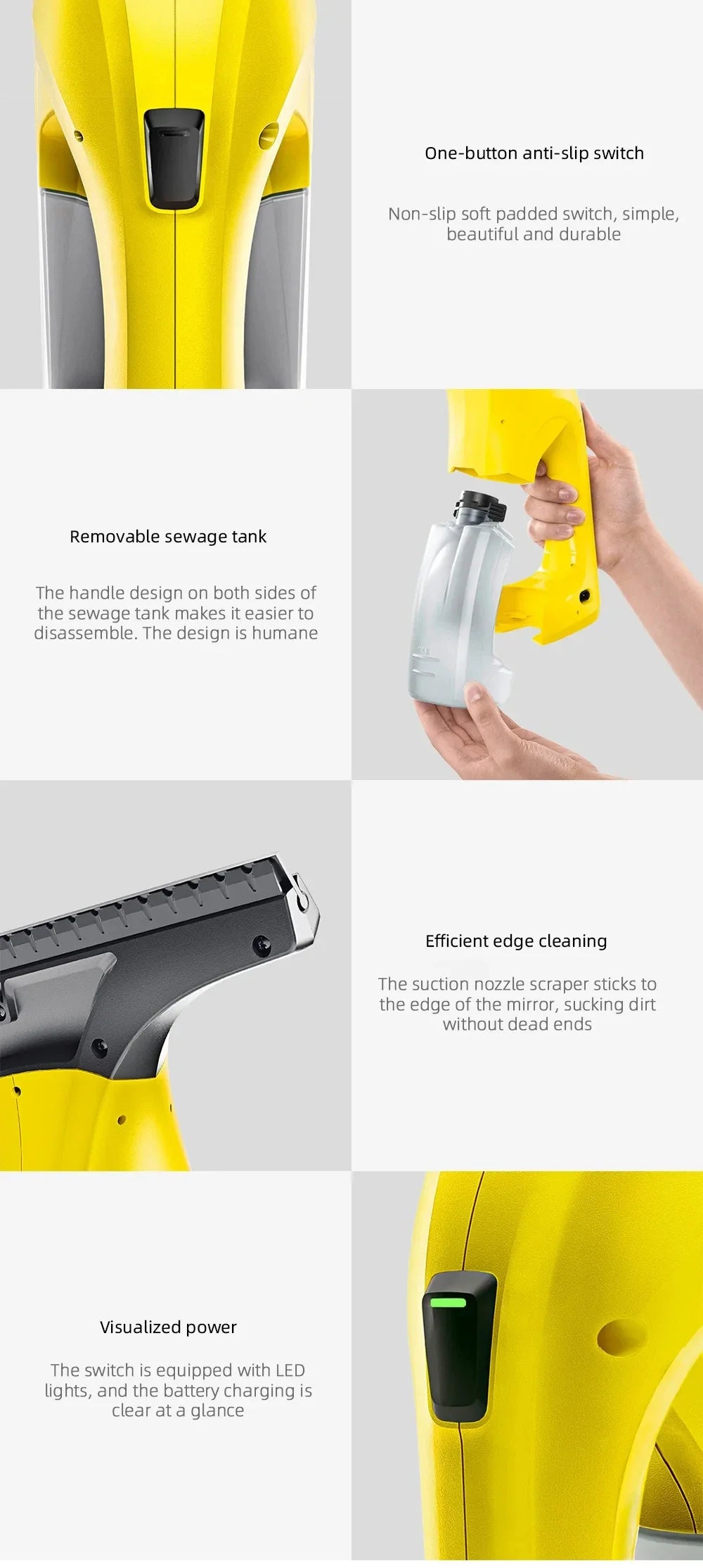 Rechargeable Electric Window Cleaner – Strong Suction Glass Cleaning Tool