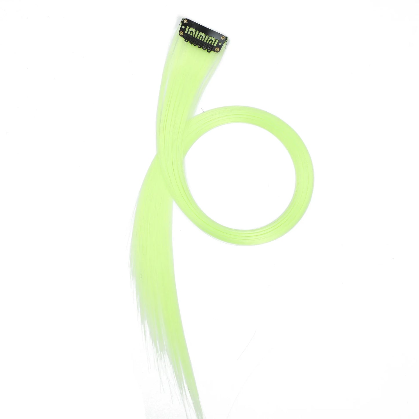22-Inch Straight Clip-In Synthetic Hair Extensions – Colorful Highlight Hairpiece