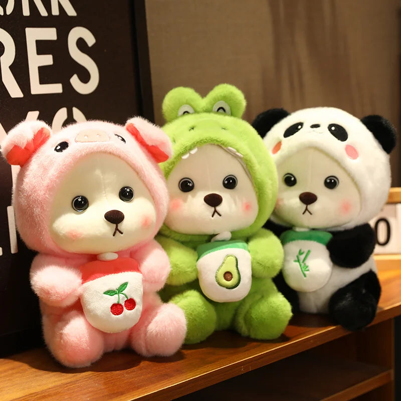 Anime Plush Toy 25/35cm – Jointed Bear, Bunny, Duck, Shark, and Pig Stuffed Animal
